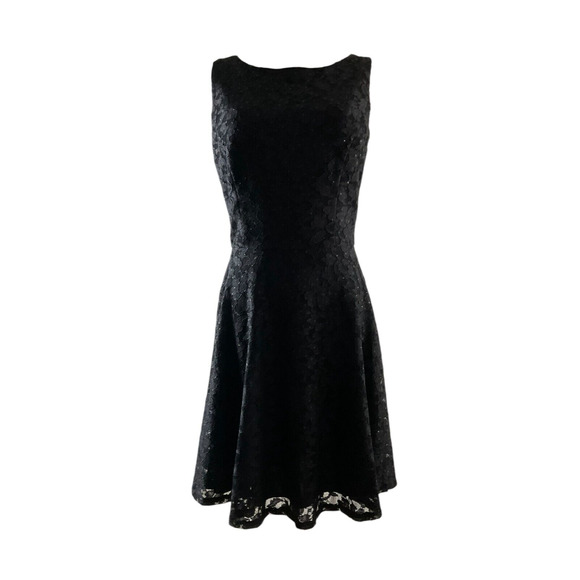 Speechless Black Lace Open Back Fit and Flare Dress Formal Party Size 11 - Picture 1 of 14